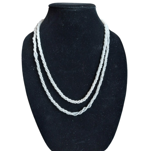 Vintage Rice Pearl Double strand Necklace - Picture 9 of 10